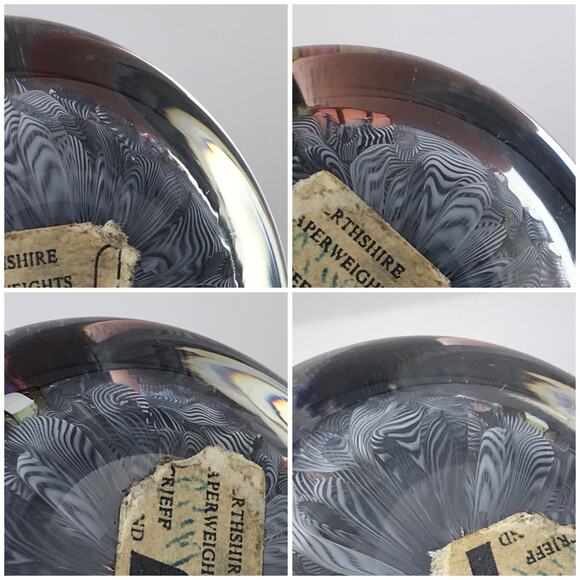 Perthshire PP47 1986 Millefiori Picture Cane Cat Puffin Black Lace Paperweight - Picture 11 of 16